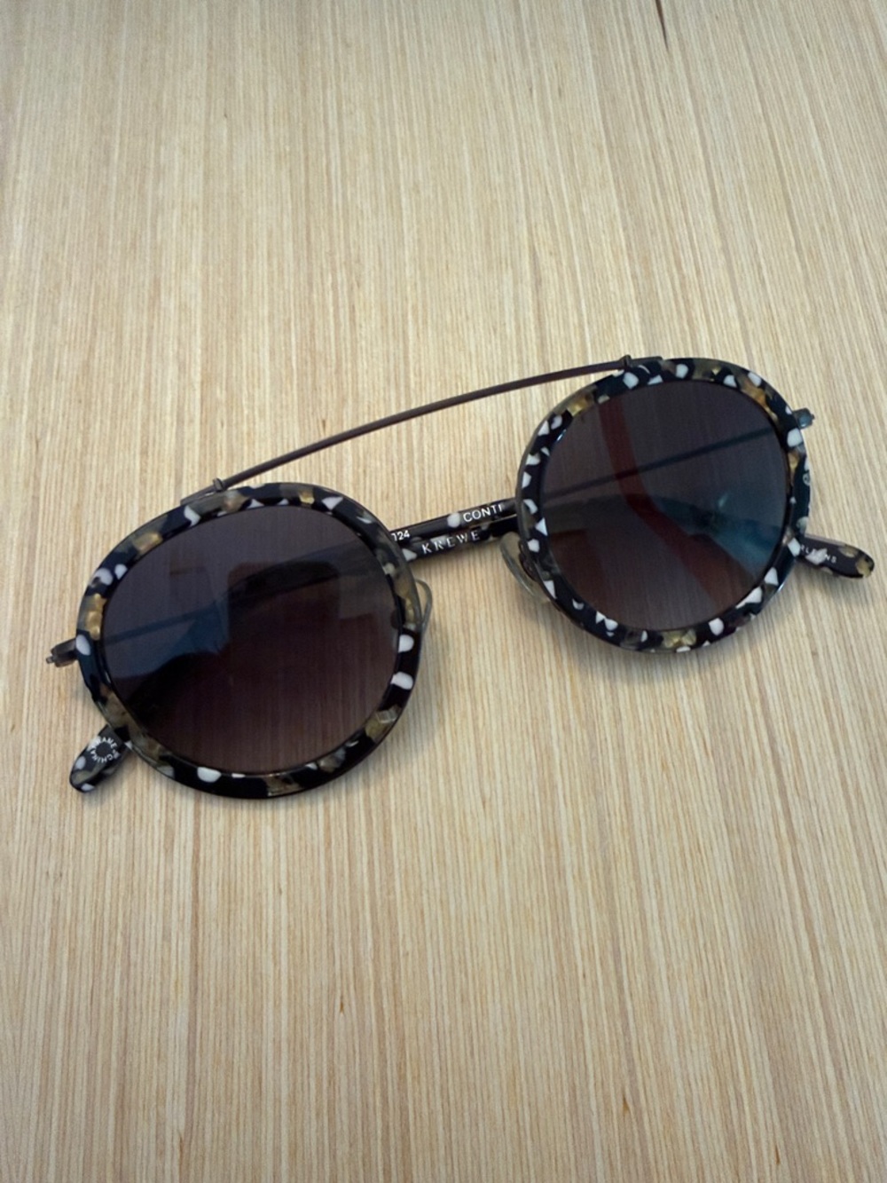 Krewe Conti black and white speckled sunglasses